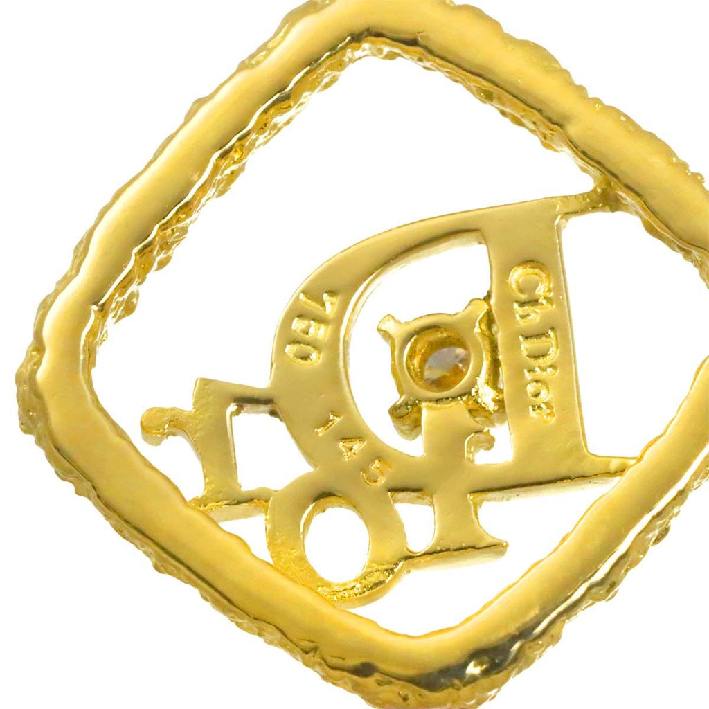 Dior Logo Diamond Necklace 40 cm 18k YG Yellow Gold — view 4