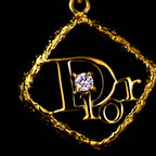 Dior Logo Diamond Necklace 40 cm 18k YG Yellow Gold — view 6