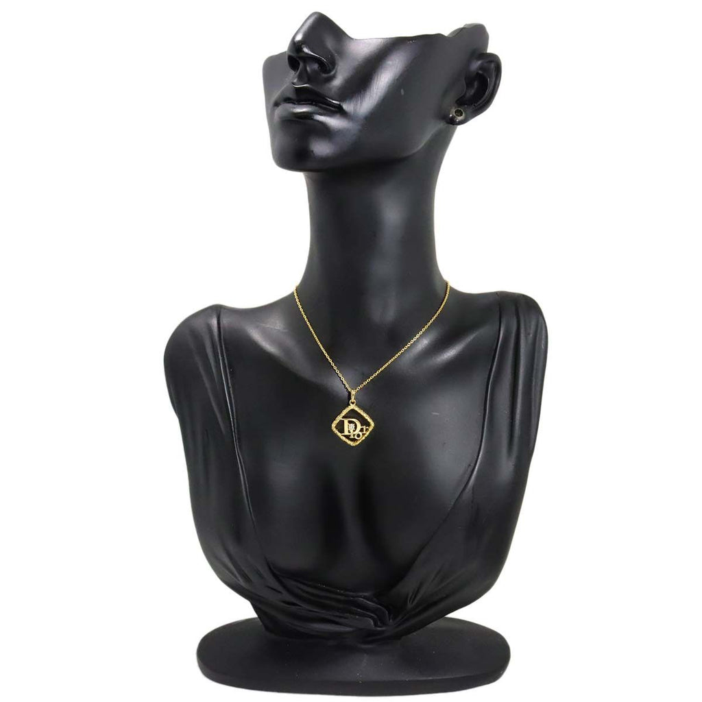 Dior Logo Diamond Necklace 40 cm 18k YG Yellow Gold — view 7