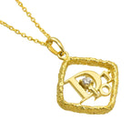 Dior Logo Diamond Necklace 40 cm 18k YG Yellow Gold — view 3