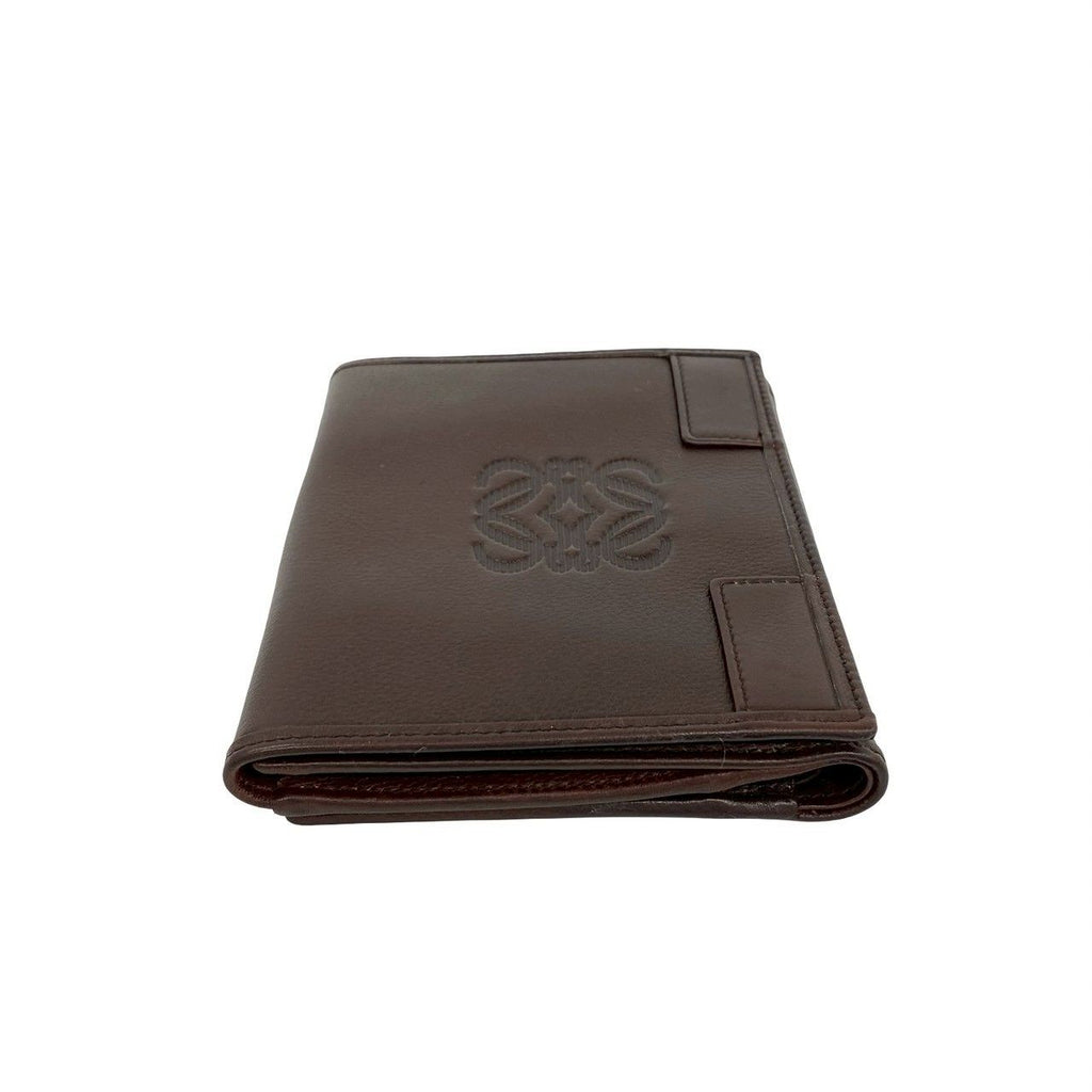 Loewe Anagram Log Leather Bifold Wallet Card Case Coin Purse Brown — view 4