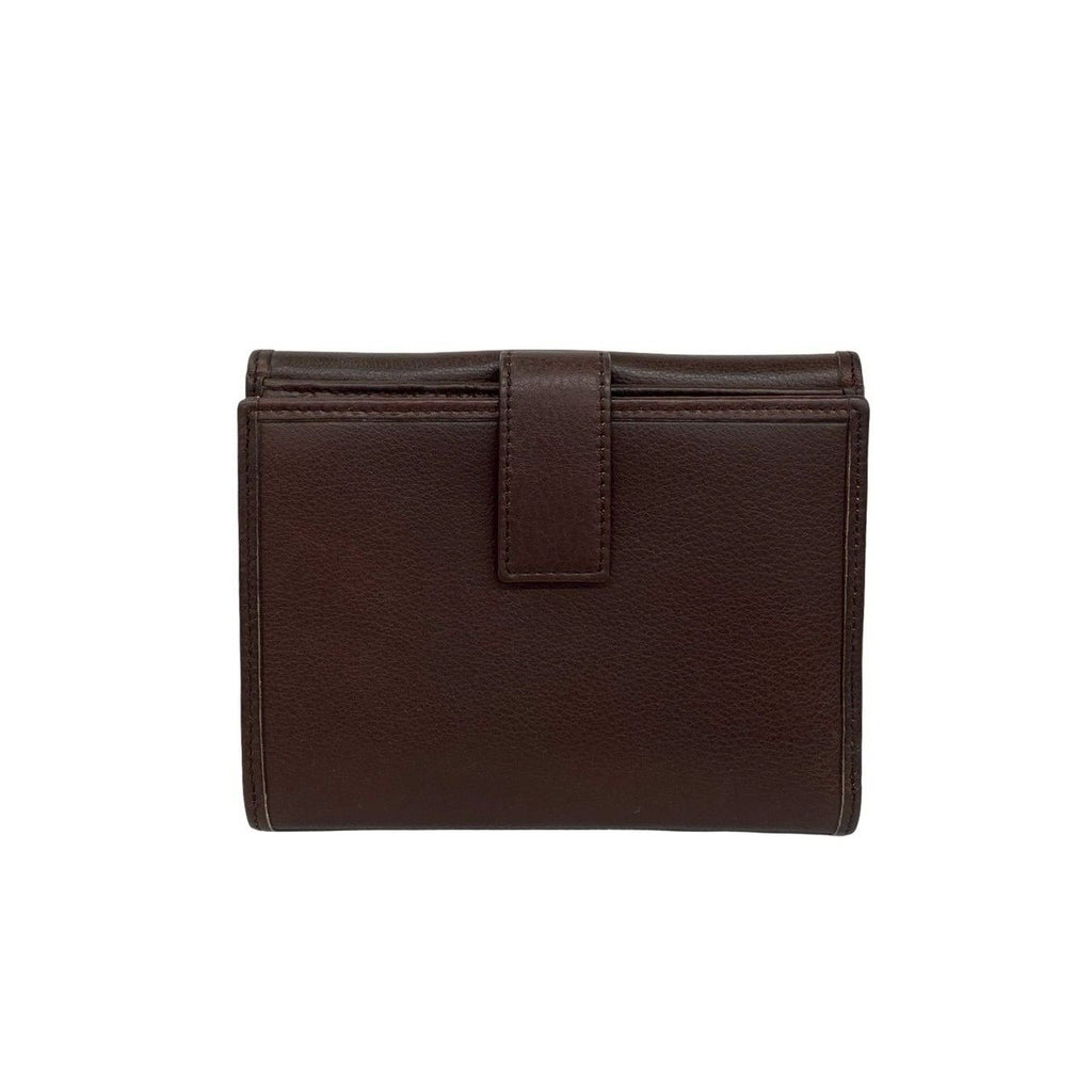 Loewe Anagram Log Leather Bifold Wallet Card Case Coin Purse Brown — view 2
