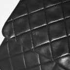 Chanel Quilted 25 Double Flap Chain Shoulder Bag CC Logo Lambskin Black Gold — view 8