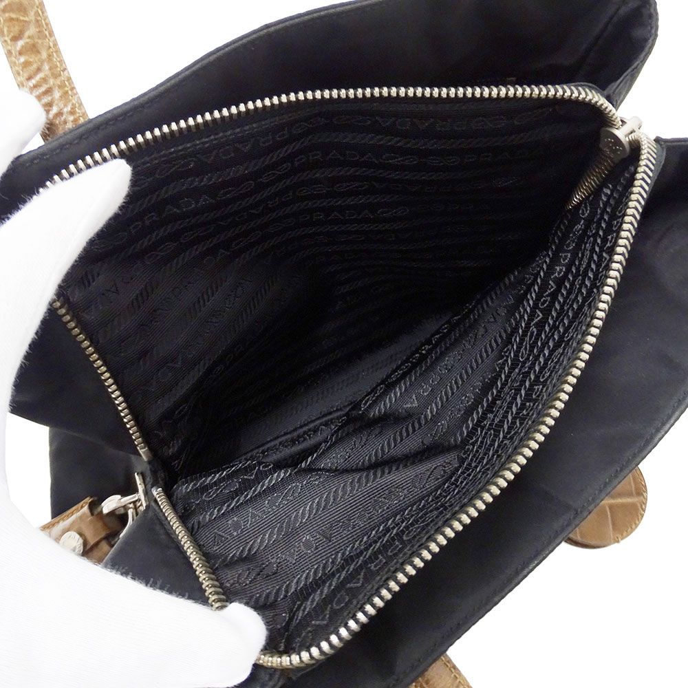 Prada Tote Nylon Black Handbag Going Out Fabric Simple — view 6