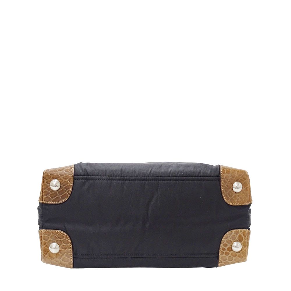 Prada Tote Nylon Black Handbag Going Out Fabric Simple — view 3