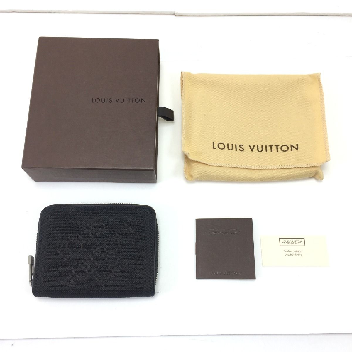Louis Vuitton Coin Case Damier Jean Zippy Purse Black