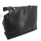 Chanel Jumbo CC Logo Tote Caviar Leather Black Gold Vintage — view 9