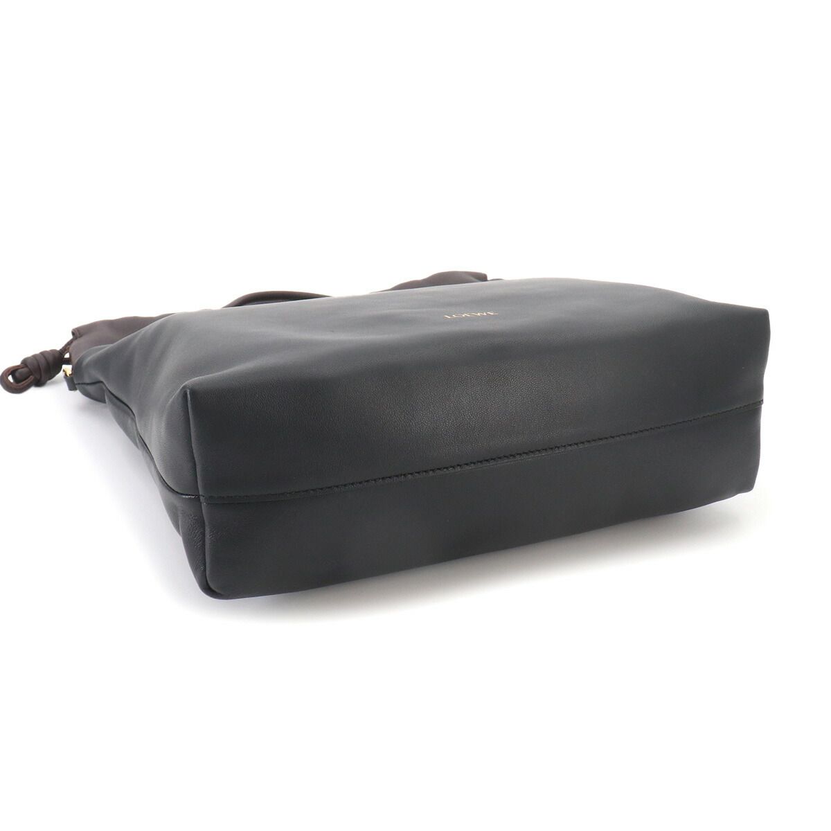 Loewe Flamenco Purse Tote 2-Way Shoulder Bag Leather Black Dark Brownie — view 5