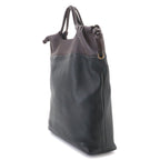 Loewe Flamenco Purse Tote 2-Way Shoulder Bag Leather Black Dark Brownie — view 4