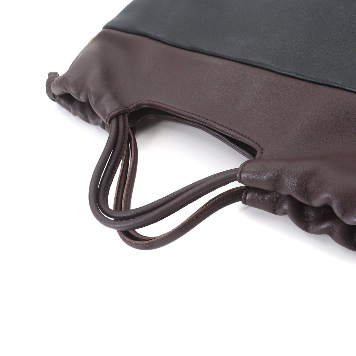 Loewe Flamenco Purse Tote 2-Way Shoulder Bag Leather Black Dark Brownie — view 6