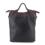 Loewe Flamenco Purse Tote 2-Way Shoulder Bag Leather Black Dark Brownie — view 3