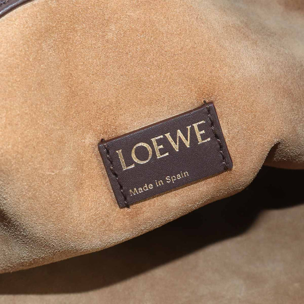 Loewe Flamenco Purse Tote 2-Way Shoulder Bag Leather Black Dark Brownie — view 9
