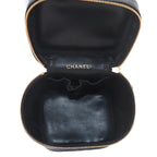 Chanel Vanity Hand Bag Caviar Leather Black CC Logo Gold — view 7