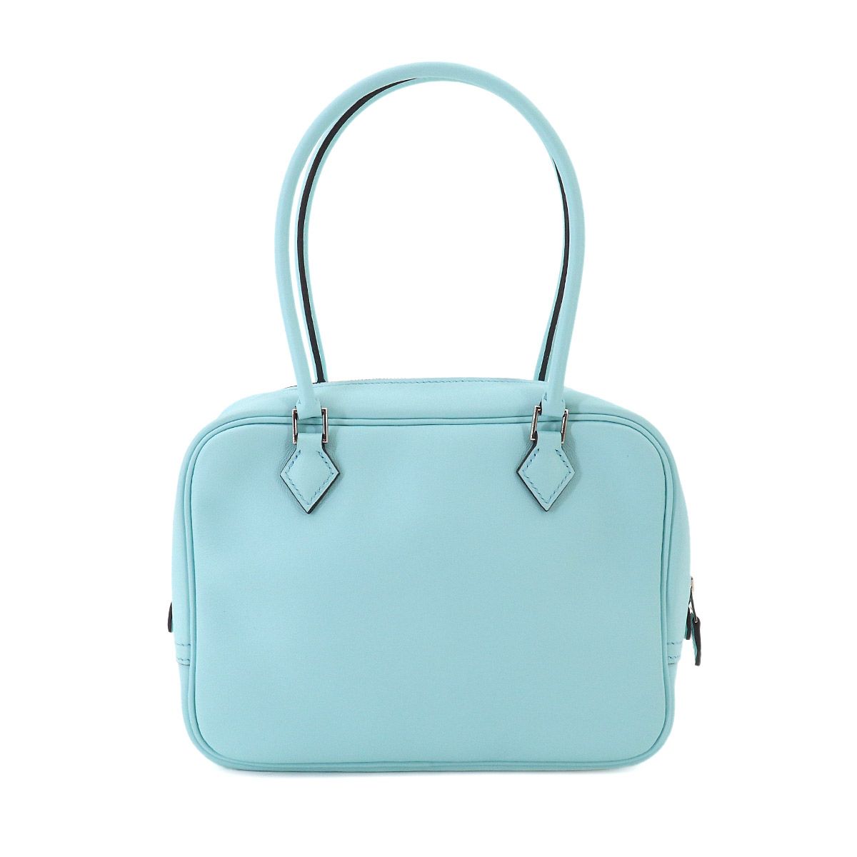 Hermes Mini Plume 20 Hand Bag Swift Blue Zephyr Silver — view 3