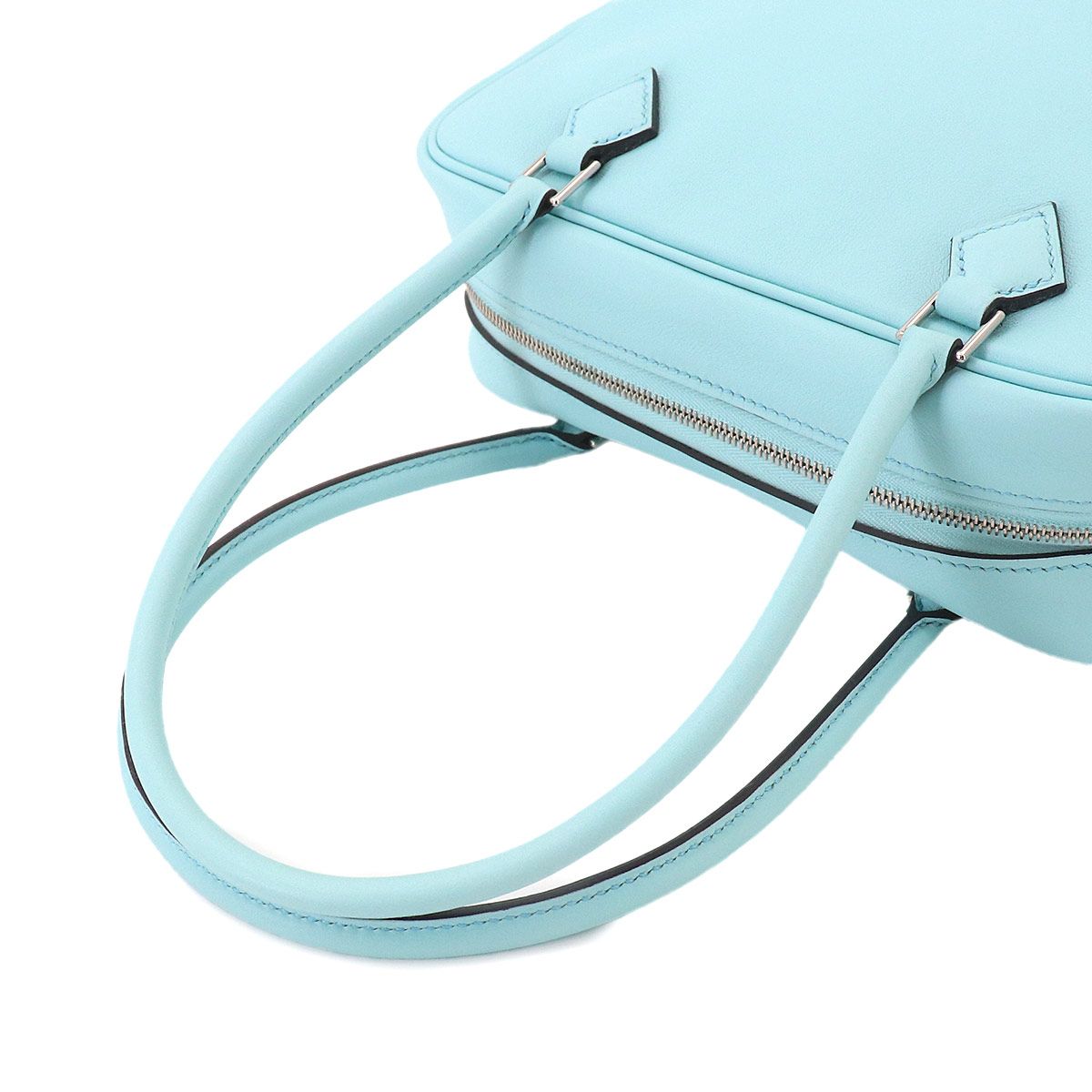 Hermes Mini Plume 20 Hand Bag Swift Blue Zephyr Silver — view 6