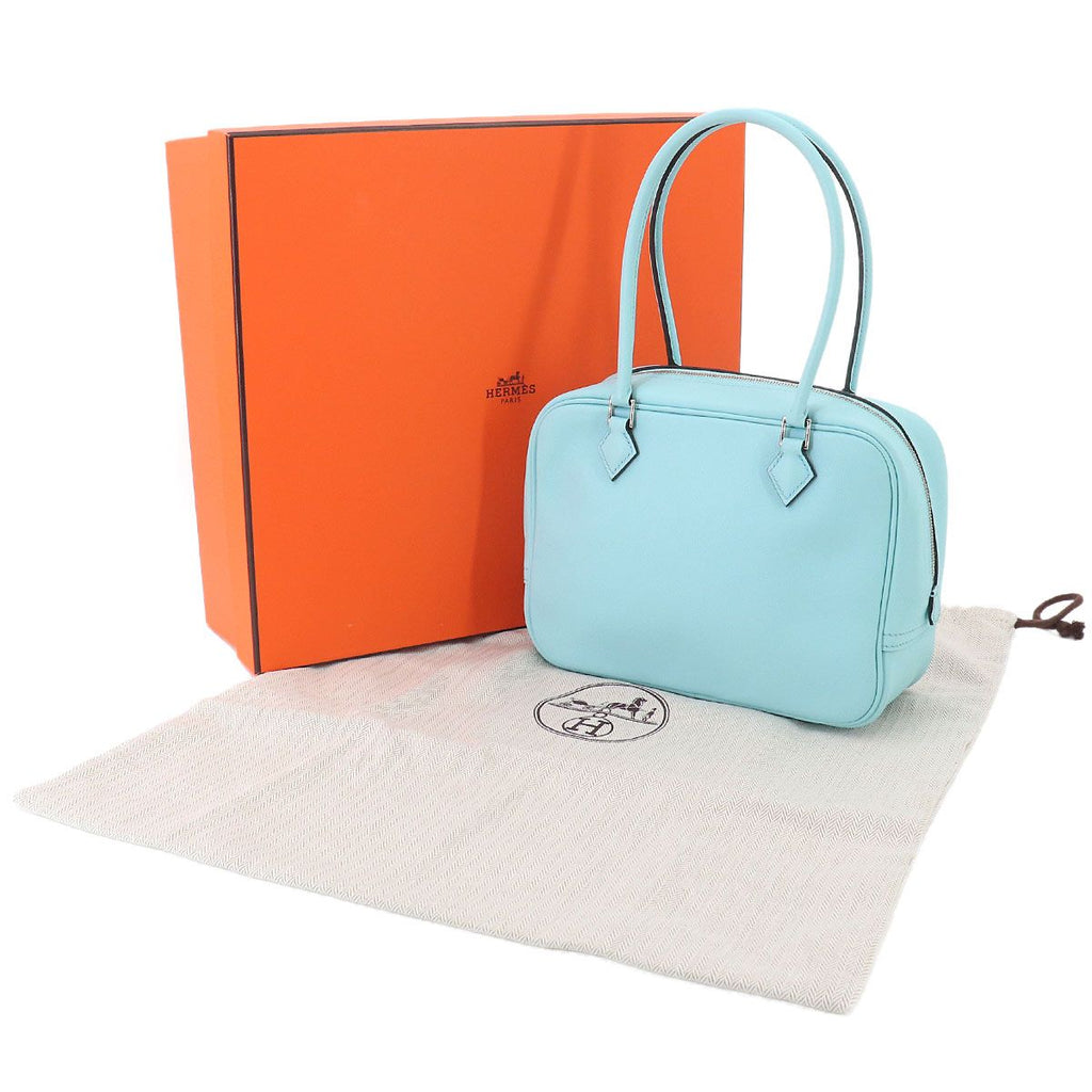 Hermes Mini Plume 20 Hand Bag Swift Blue Zephyr Silver — view 2