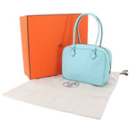 Hermes Mini Plume 20 Hand Bag Swift Blue Zephyr Silver — view 2