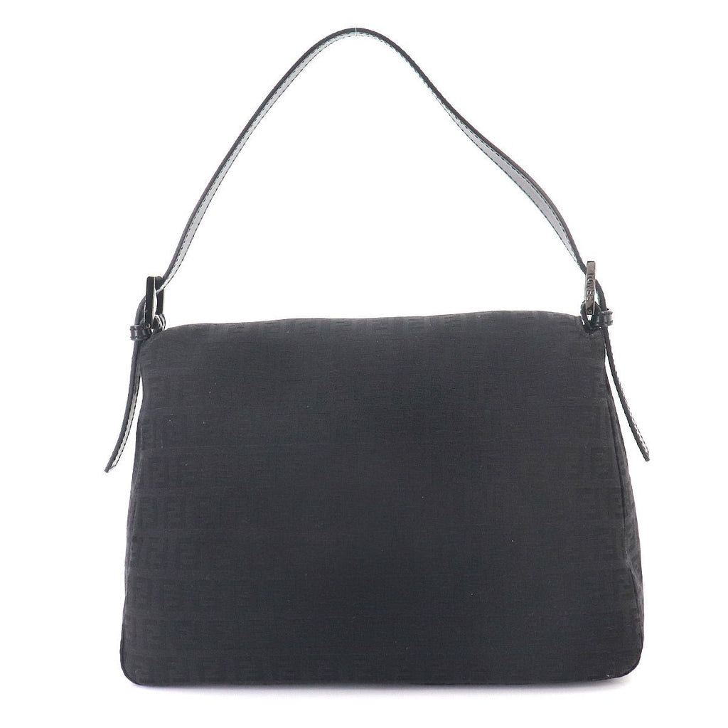 Fendi Zucchino Mamma Bucket Shoulder Bag Canvas Black Gunmetal — view 2