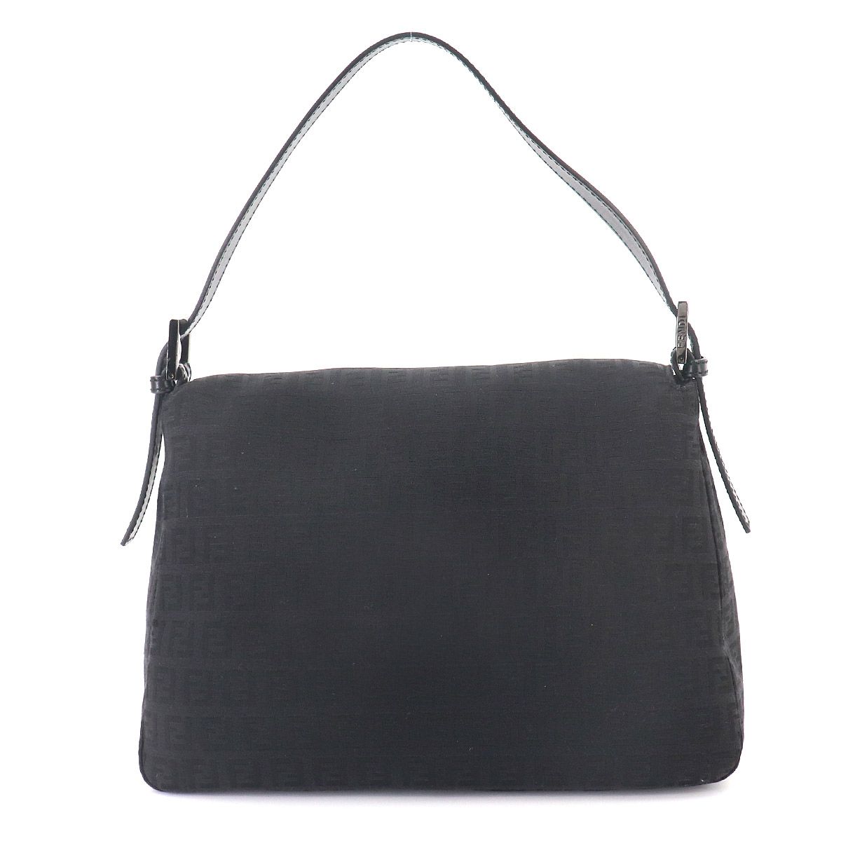 Fendi Zucchino Mamma Bucket Shoulder Bag Canvas Black Gunmetal — view 2
