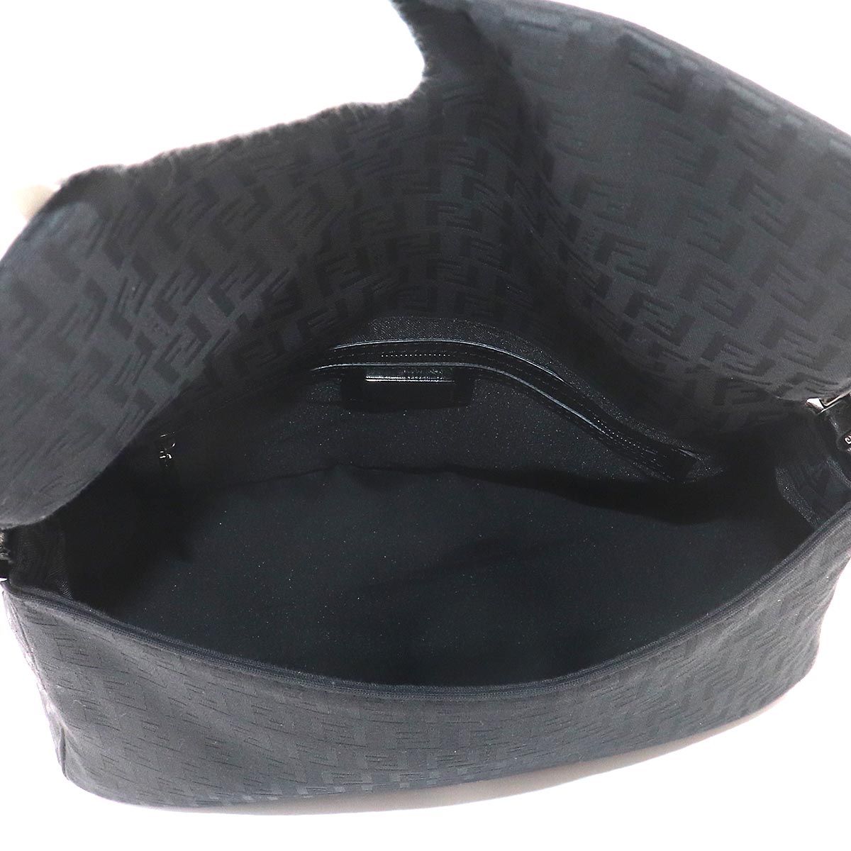 Fendi Zucchino Mamma Bucket Shoulder Bag Canvas Black Gunmetal — view 6