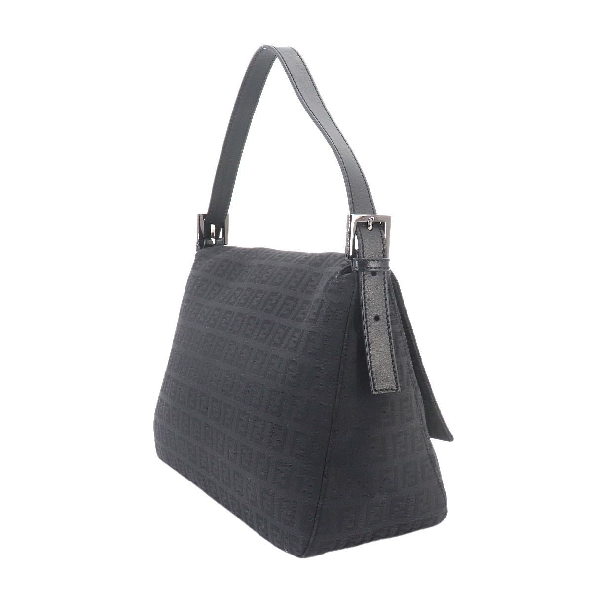Fendi Zucchino Mamma Bucket Shoulder Bag Canvas Black Gunmetal — view 3