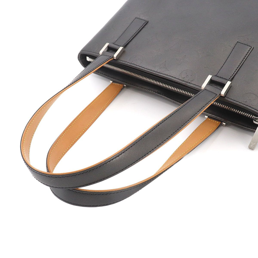 Louis Vuitton Monogram Matte Stockton Tote Leather Noir Silver — view 5