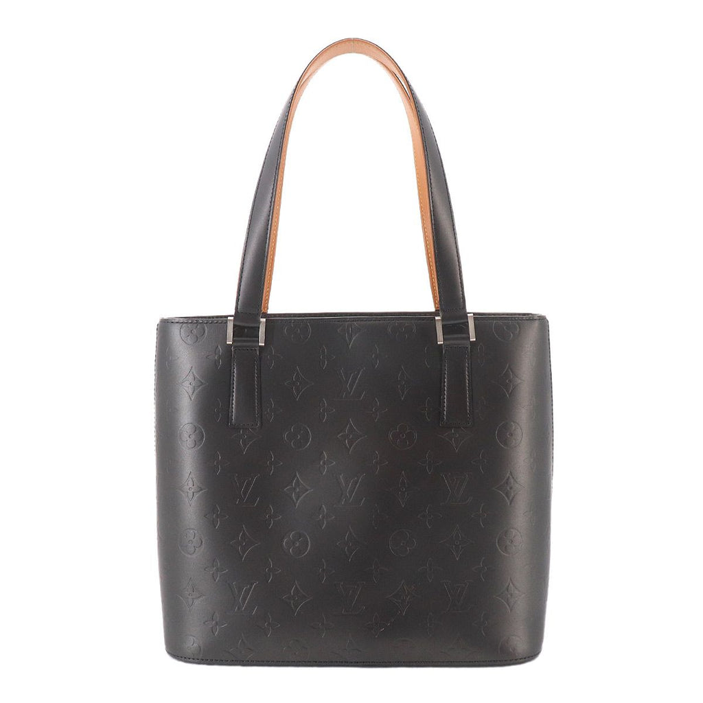 Louis Vuitton Monogram Matte Stockton Tote Leather Noir Silver — view 2