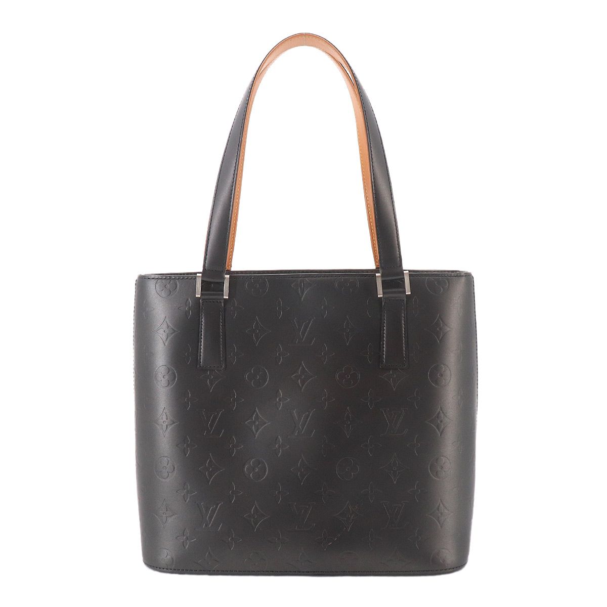 Louis Vuitton Monogram Matte Stockton Tote Leather Noir Silver — view 2