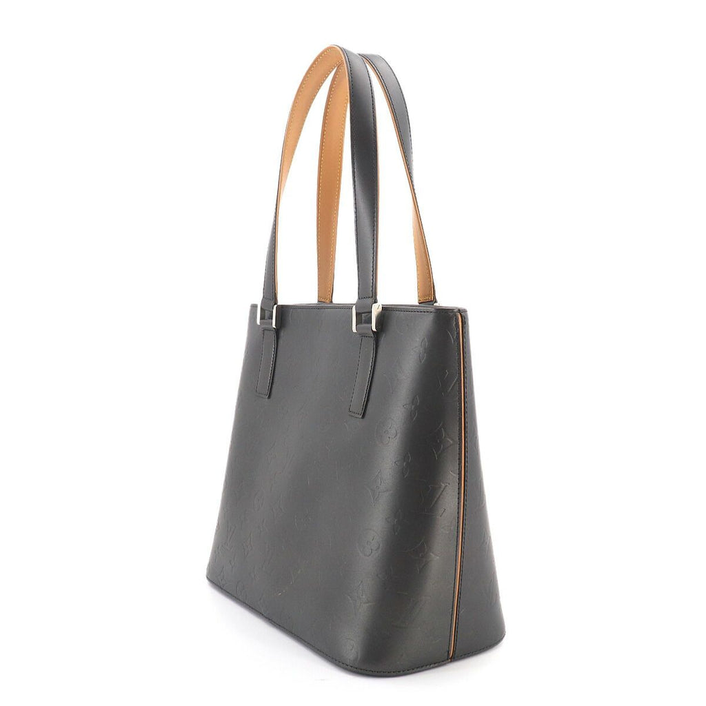 Louis Vuitton Monogram Matte Stockton Tote Leather Noir Silver — view 3