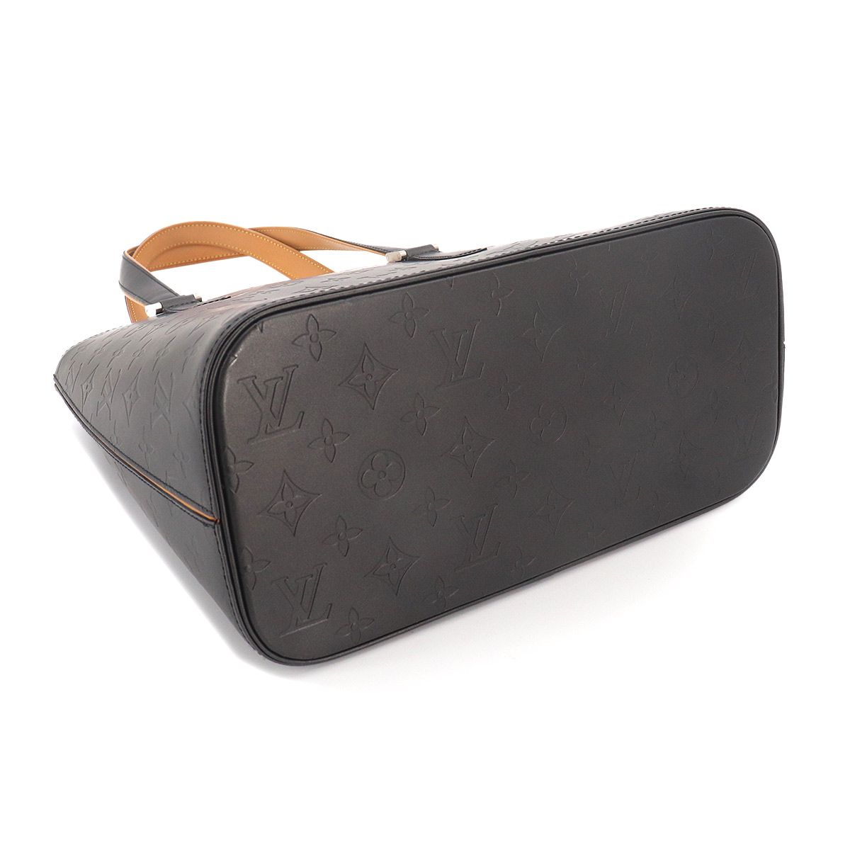 Louis Vuitton Monogram Matte Stockton Tote Leather Noir Silver — view 4