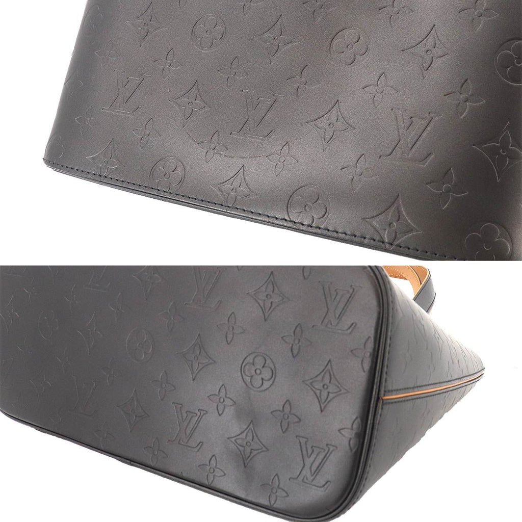 Louis Vuitton Monogram Matte Stockton Tote Leather Noir Silver — view 9