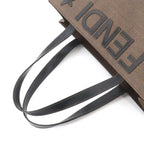 Fendi Tote Leather Brown Black Gold Vintage — view 5