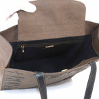 Fendi Tote Leather Brown Black Gold Vintage — view 6