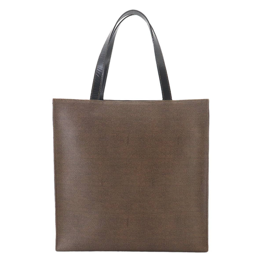 Fendi Tote Leather Brown Black Gold Vintage — view 2