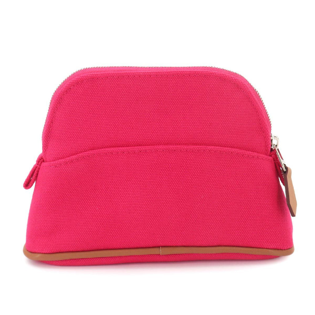 Hermes Bolide Pouch Mini Cotton Canvas Hibiscus Silver — view 2