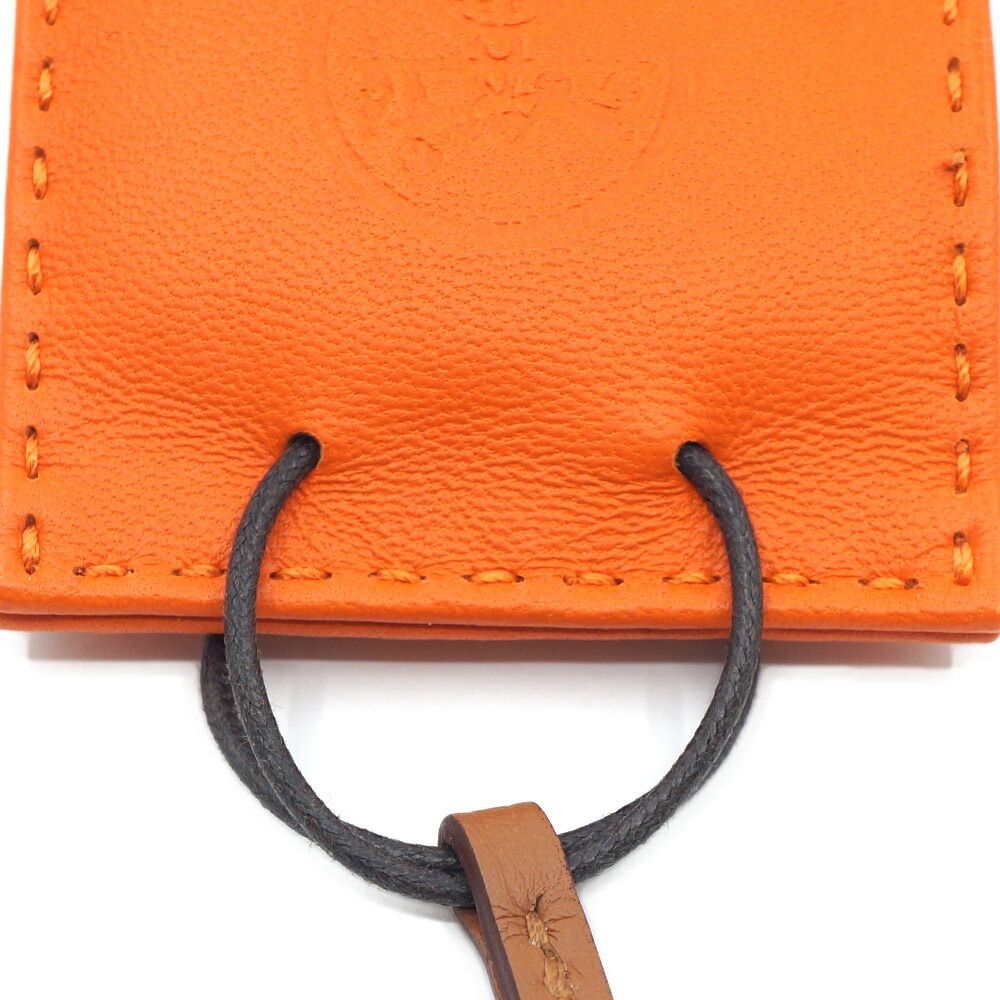 Hermes Sac Orange Bag Motif Leather Bag Charm Strap — view 5