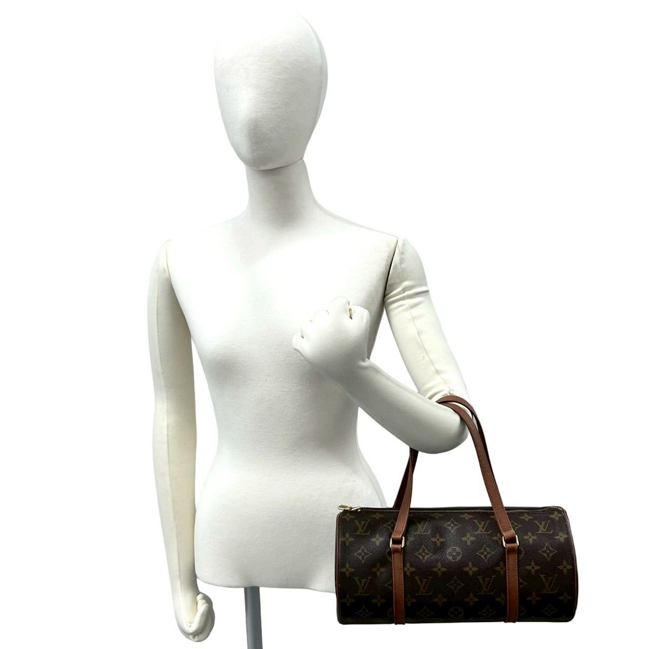 Louis Vuitton Vintage Papillon Monogram Leather Mini Boston Bag Brown — view 2