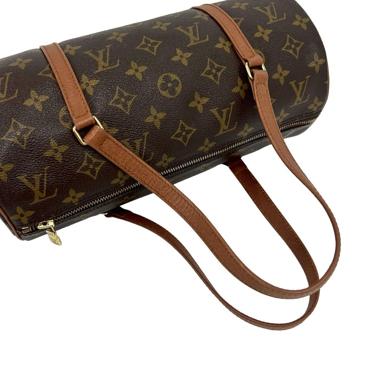 Louis Vuitton Vintage Papillon Monogram Leather Mini Boston Bag Brown — view 4