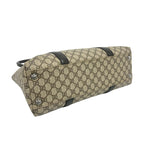 Gucci GG Pattern Logo Leather Polyester Tote Shoulder Bag Business Brown — view 7