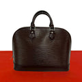 Louis Vuitton Alma Epi Leather Mini Boston Bag Dark Brown Mocha