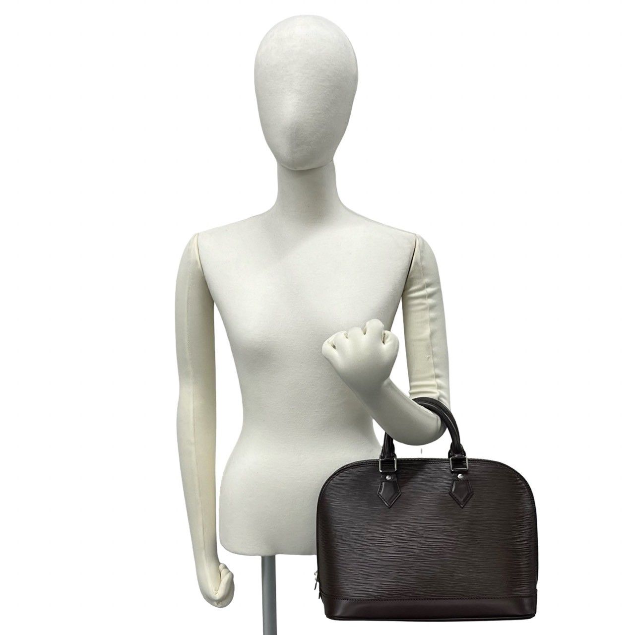 Louis Vuitton Alma Epi Leather Mini Boston Bag Dark Brown Mocha — view 2