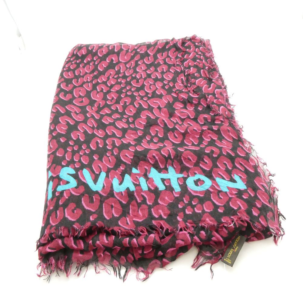 Louis Vuitton Shawl Cashmere Silk Large Leopard Scarf — view 2
