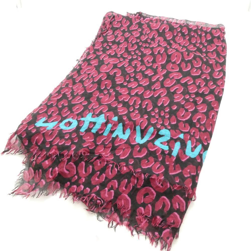 Louis Vuitton Shawl Cashmere Silk Large Leopard Scarf