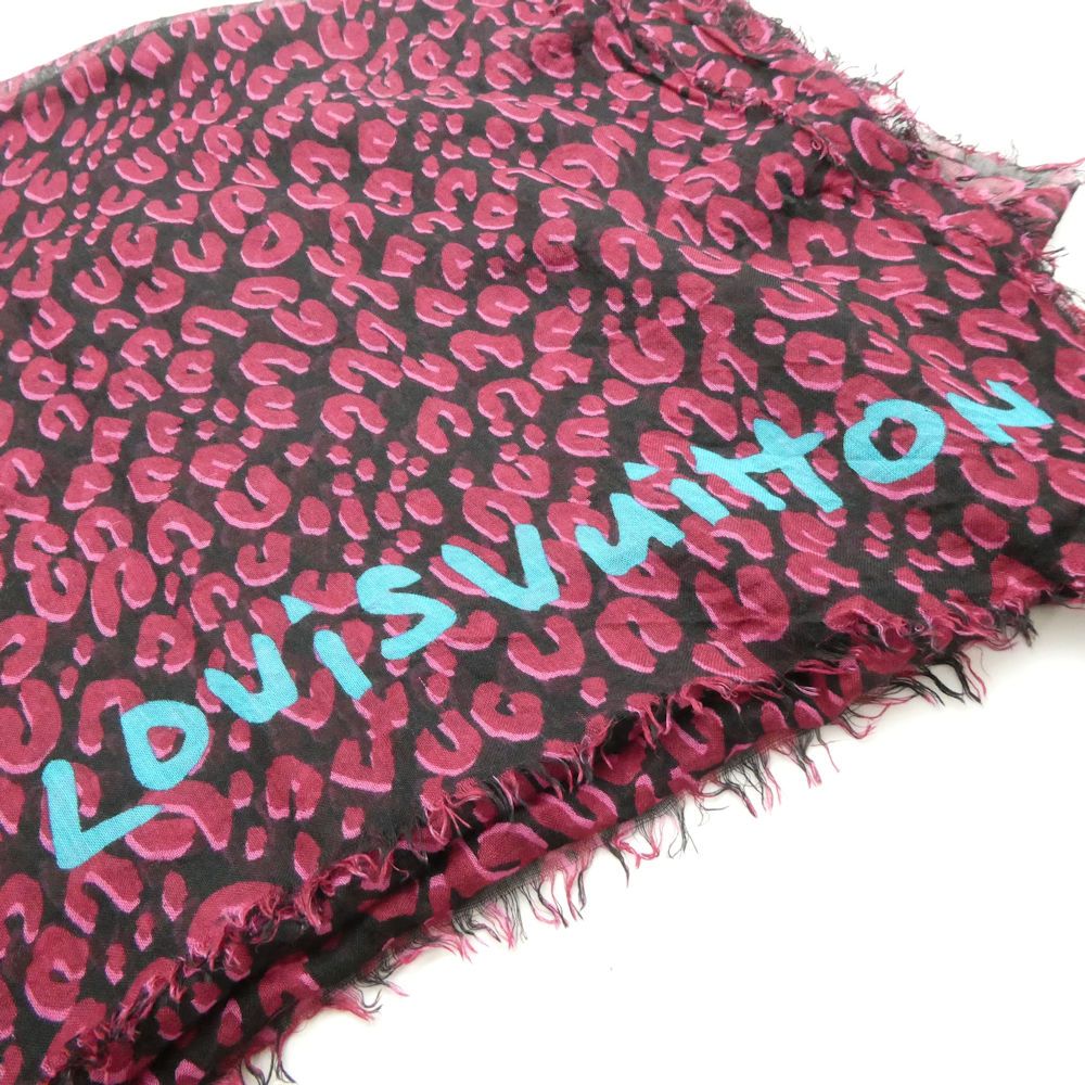 Louis Vuitton Shawl Cashmere Silk Large Leopard Scarf — view 5