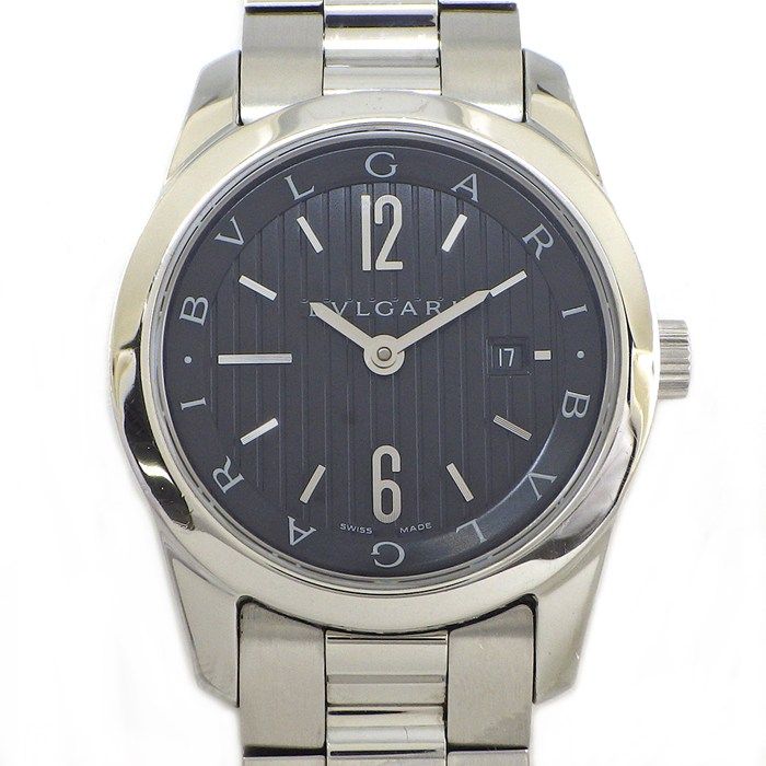 Bvlgari Watch Solo Tempo Date Black Dial SS Quartz Analog