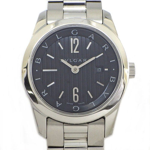 Bvlgari Watch Solo Tempo Date Black Dial SS Quartz Analog