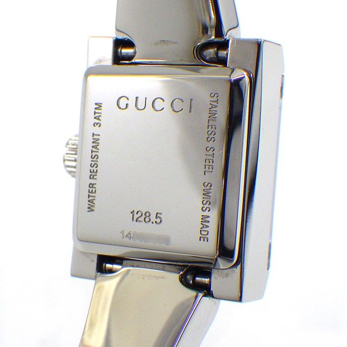 Gucci Watch Frame 128.5 GG Pattern Pink Shell Dial SS Quartz Analog — view 4