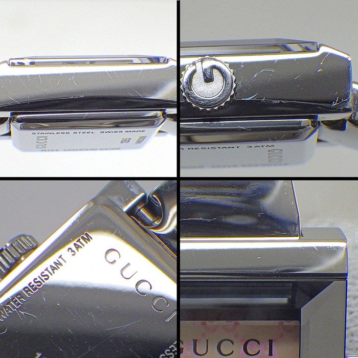 Gucci Watch Frame 128.5 GG Pattern Pink Shell Dial SS Quartz Analog — view 6