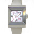 Gucci Watch Frame 128.5 GG Pattern Pink Shell Dial SS Quartz Analog