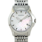 Gucci Watch Timeless 126.5 GG Pattern White Shell Dial Date Luminous Index